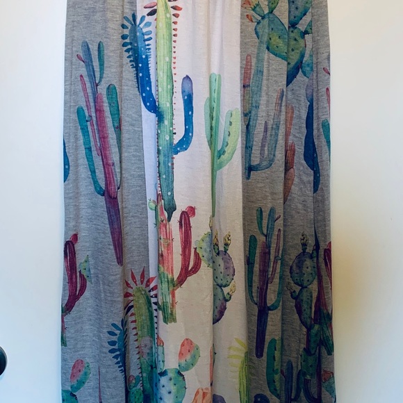 Brand new Watercolour Cactus print Maxi Skirt SM - Picture 2 of 3
